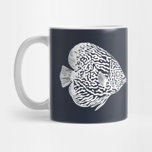 Discus Fish in Love - hand drawn fish lovers design Mug